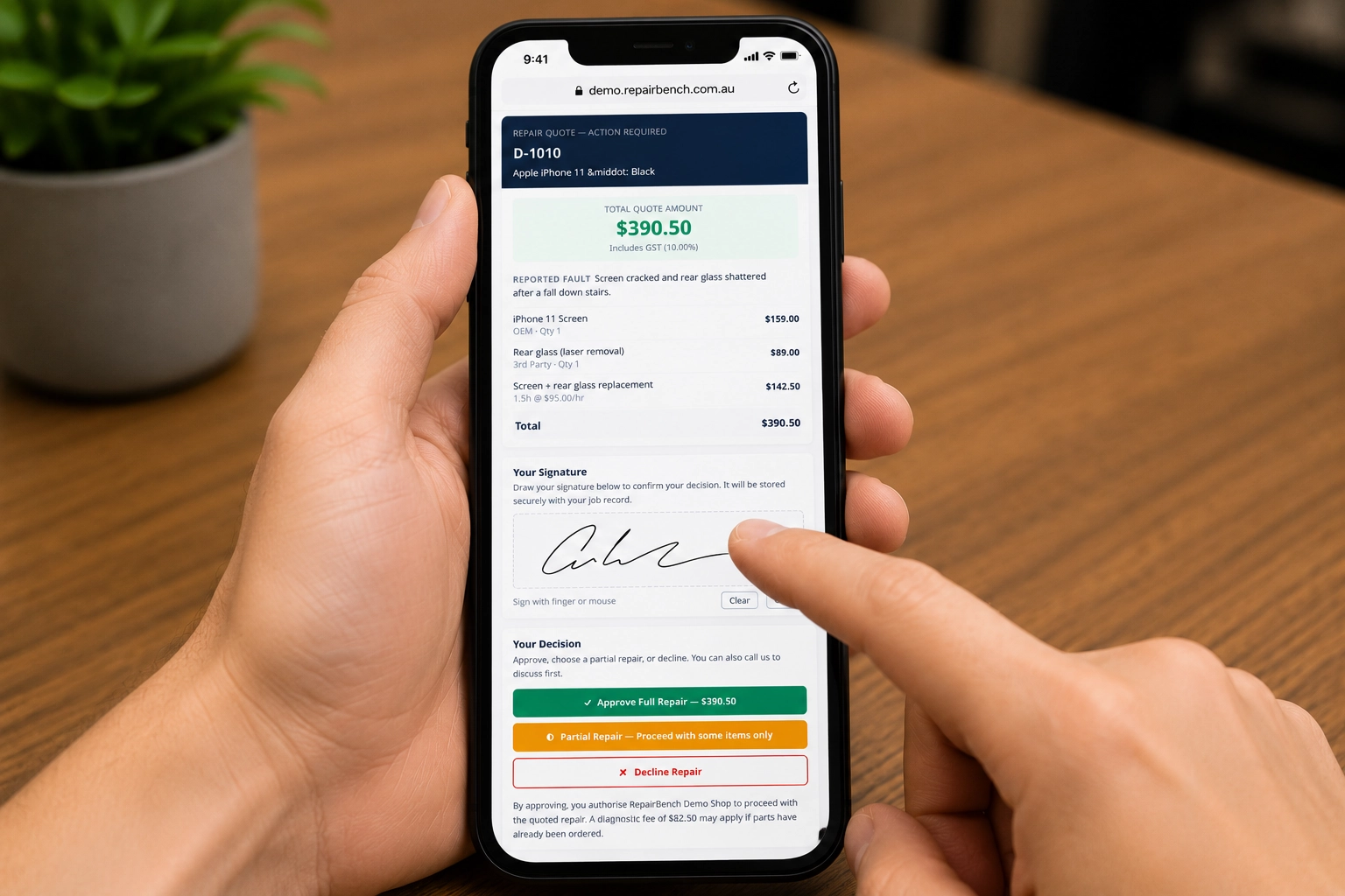Live job tracking for customers